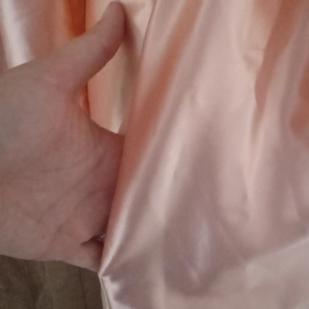 Vintage 70's Mary Barron Nylon Blend Peach Ruffle Trim Robe Size Large - Picture 7 of 7